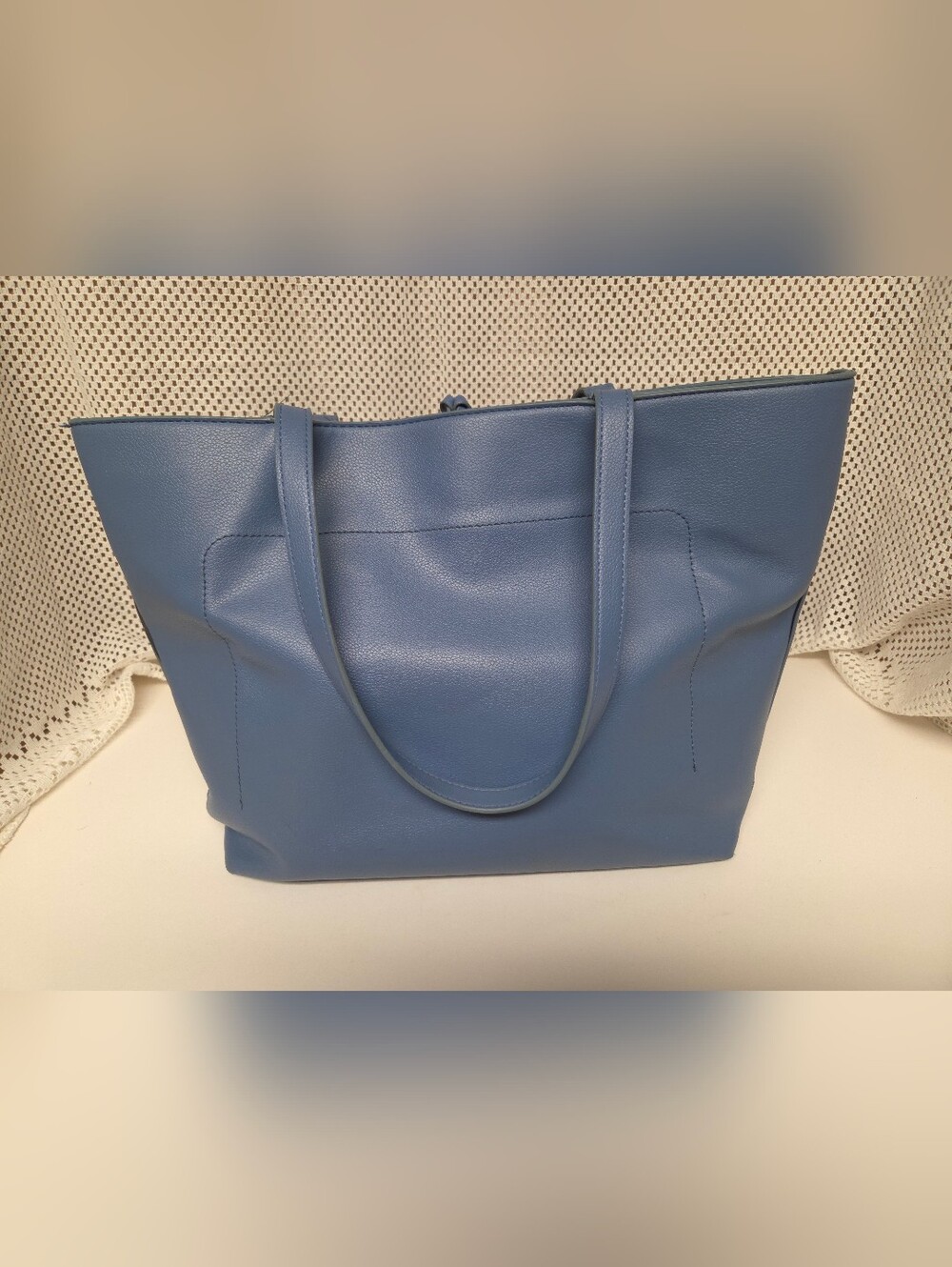 Anne Klein Blue Tote with Gold Logo Charms #162 - Picture 3 of 14